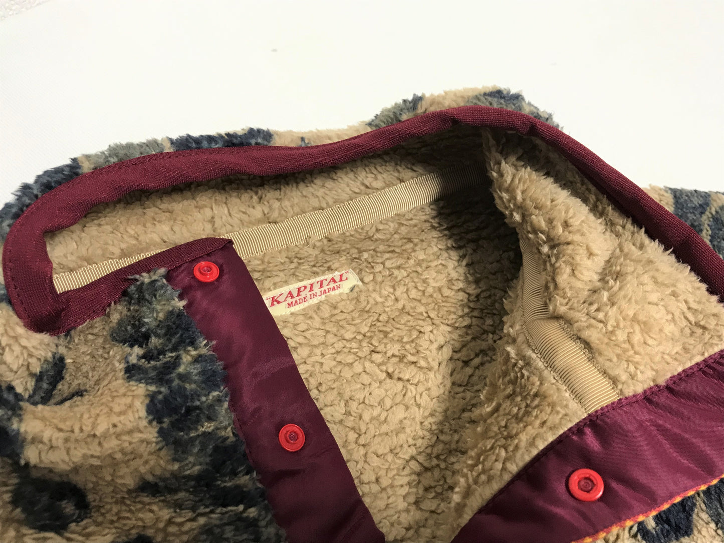 KAPITAL damask light fleece blouson beige snap t pullover brand new